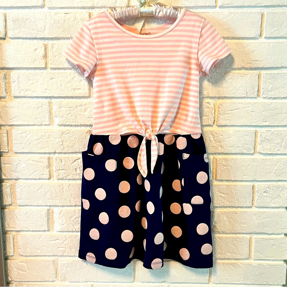 Carter’s-Girls Cotton Stripe/polka Dot Dress